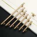 Amerdeco 10 Pack Matte Gold Cabinet Pulls 3 Inch(76MM) Hole Centers Kitchen Cabinet Handles Cabinets Hardware Drawer Pulls ZH0058