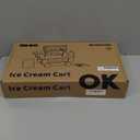 OOOK Wooden Ice Cream Cart for Kids, Ice Cream Truck Toy with Scooper & Wheels, Play Kitchen Accessories for Pretend Play with Menu & Pretend Money, Imaginative Preschool Toys for Girls & Boys 3+