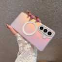 Magnetic for Samsung Galaxy S26 Case Women Girls,[Compatible with MagSafe] [Holographic Iridescent Color Changing Effect] Fashion Slim Cute and Unique Matt Protective Phone Cover