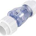 PVC Clear Check Valve/Spring Combo Clear, 2.0 Inch Connector Check Valve（2.0"）