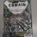 ENMAIN Women's Tops 3/4 Sleeve Dressy Casual Plus Size Tunic Tops to Wear with Leggings Swing Flare T-Shirt Loose Fit Blouses (B5-green Paisley)