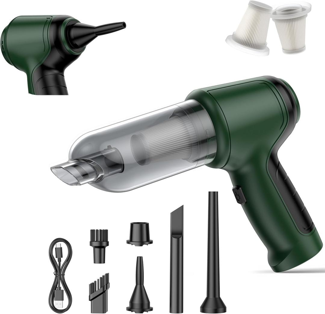 Car Vacuum Cleaner Cordless Rechargeable, Portable Vacuum for Home | 15000Pa suction with blower mode for pet hair, car interiors, keyboards and daily cleanups