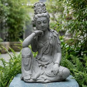 19" Guan Yin Buddha Statue for Home & Garden Zen Meditation Decor | Quan Yin | Kwan Yin | Female Buddha Figurine | Indoor & Outdoor Patio Decor | Spiritual Accent, 18.9 inches