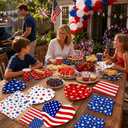 2 x 4th Of July Party Supplies,Patriotic Paper Plates and Napkins Red White Blue Fourth Of July Party Decorations for Memorial Day Party