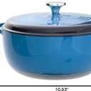 Lodge Essential Enamel Cast Iron Dutch Oven - Perfect for Bread Baking, Braising, Marinating & Slow Cooking - Features Moisture-Sealing Lid & Dual Handles - Kitchen Essentials - 6 Quarts - Caribbean Blue
