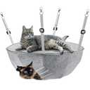 Snug Haus Comfortable Hanging Cat Hammock Bed - Indoor Peekaboo Cat Cave for Enrichment - Versatile Gray Felt Cat Bed, Double Layer Cat Hammock - Suitable for Small Pets