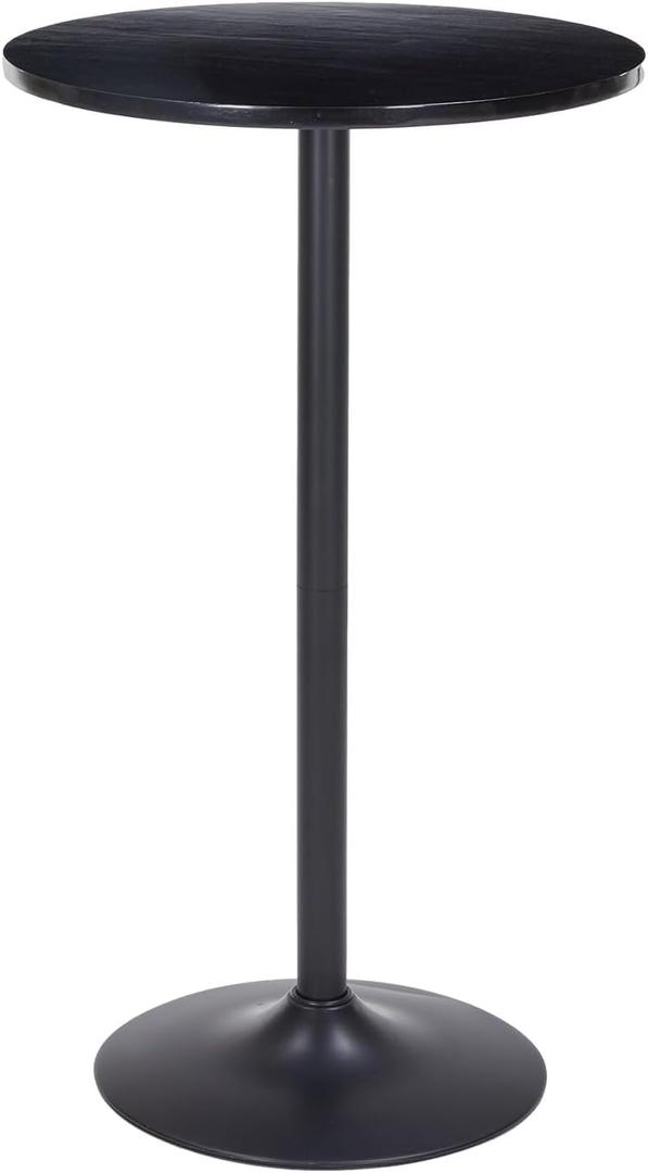Modern Bistro Table 40 Inch Height, 23.6" Round Bistro Pub, Black Bar Height Cafe Table for Kitchen, Parties (Black), 23.6 inches x 23.6 inches x 40.55 inches