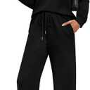 WIHOLL 2 Piece Sets for Women Workout Sets Spring Cruise Outfits 2026 Lounge Sets Fall Fashion 2025 Travel Vacation Airport Outfits Going Out Matching Sets Women's Clothing Winter Track Suits Black M
