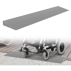 1.2" Rise Threshold Ramps for Doorways, 2000 Lbs Load Capacity, 34 inch Long Non-Slip Natural Rubber Power Wheelchair Ramp Stacking to Use for Doorways, Curb, Sweeper, Power Scooters, Bathroom-Grey