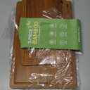 Bamboo Cutting Board for Kitchen, 3-Piece Set with Juice Grooves, Side Handles & Non-Slip Mats  Durable Bamboo Chopping Board for Meat, Vegetables and Fruits