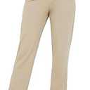 Bamans Dress Pants Women Work Business Pants Tummy Control Office Straight Leg Trousers High Waisted Ladies Slacks, Regular 31" Inseam, XS, Khaki