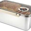 Tefola 304 Stainless Steel Bread Box for Kitchen Countertop, Time Recording Bread Storage Container with Lid Bread Keeper Bread Storage for Homemade Bread, Toast, Bagel, Loaf