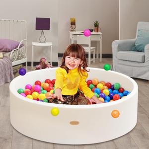 Baby Ball Pit 47.2" Soft Round Memory Foam Ball Pits NOT Included Balls Indoor Outdoor Playpen for Babies Toddlers Kids Great Gift for Girls Boys, White