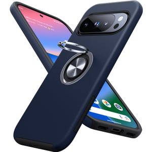 JAME for Google Pixel 10 Case/Pixel 10 Pro Case, Slim Fit Military Grade Shockproof Cover with Metal Ring Holder Stand Kickstand Protective Phone Case for Google Pixel 10/10 Pro 6.3", Blue