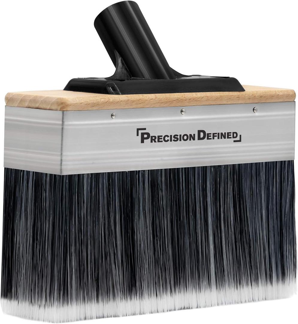 Precision Defined Large 7-Inch Deck Stain Brush for Paints, Wood, Limewash - Heavy Duty Applicator With Threaded Extension Pole