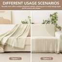 Boho Sofa Covers for 3 Cushion Couch, Chenille Sofa Slipcover for Pets Washable, L-Shape Sectional Loveseat Cover Soft Throw Blankets with Tassels(91x134, Arc Beige)