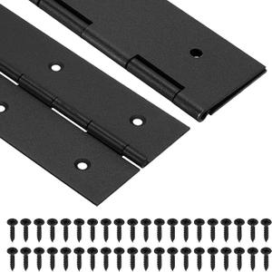 uxcell Piano Hinge, 48" Stainless Steel Continuous & Piano Hinges 3" Open Width 0.06'' Thick Heavy Duty Piano Hinges with Screws for Piano, Cabinets, Doors, Black