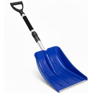 Snow Shovel for Kids Toddler - Lightweight Plastic Blade with Heavy Duty Metal Handle and Comfort D-Grip, 32 Inch Detachable Snow Shovel for Car, Driveway, Garden, Camping, Beach, Emergency Use, Blue