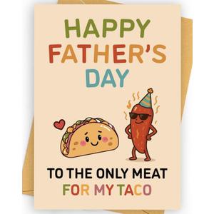 9 x Happy Fathers Day Card Gifts for Men Husband Him from Wife, Funny Father's Day Cards Gift (Taco)