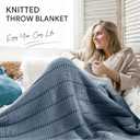 RECYCO Cable Knit Dusty Blue Throw Blanket for Couch, Super Soft Warm Cozy Decorative Knitted Throw Blanket 2.3LB for Bed, Sofa, Chair 50"x60"