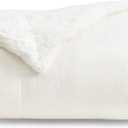 Bedsure GentleSoft Sherpa Fleece Throw Blanket Twin Size for Couch - Thick and Warm Throw for Women and Men, Soft Fuzzy Plush Twin Blanket for Winter, Non-Heated, White, 60x80 Inches