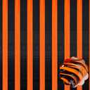 8 Pack Black Orange Tinsel Foil Fringe Curtain Backdrop, 3.28Ft x 8.2Ft Metallic Streamers for Photo Booth, Birthday, Wedding, Thanksgiving Day, Christmas, Birthday, Halloween Party Decorations
