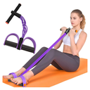 Resistance Bands with Handles, 6-Tubes Elastic Foot Pedal Resistance Bands, Natural Rubber Ankle Puller Sit-up Exercise, Multifunction Fitness Bands for Abdomen, Waist, Arm, Leg Stretching Training