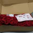 100Pcs Red Roses Artificial Flowers with StemsFake Roses Bouquet Fake Flowers BulkSilk Velvet Roses for Wedding Centerpieces Arrangement Baby Shower Birthday Home Decor Gifts