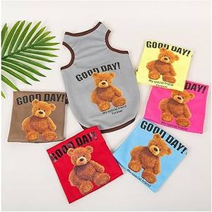 6 Pack Dog Clothes for Small Dogs, Soft and Breathable Puppy Kitten Dog Shirts with Letters for Pet Cats, Summer Dogs' T-Shirts Apparel Sleeveless Vests (Medium)