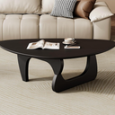 Mid Century Modern Coffee Table - Black Wooden Coffee Table for Living Room,Center Table Suitable for Bedroom Living Room Reception Office Tables (Black, Small 34.5 * 23.5 * 16in)