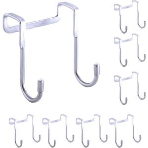 Over Cabinet Door Hook & Wardrobe Door Hook, Stainless Steel Hanging Hooks for Towels, Bags, Clothes  Bathroom Door Hooks for Towels, Kitchen Cabinet Hooks, Wardrobe Hooks, Dorm Room Hangers (2)