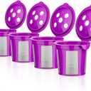 Reusable K Cups for Keurig K Supreme, K Supreme Plus, K Slim, K-Duo Gen2, K-Brew Chill with MultiStream Technology, 4 Pack K Cup Coffee Filters - Purple