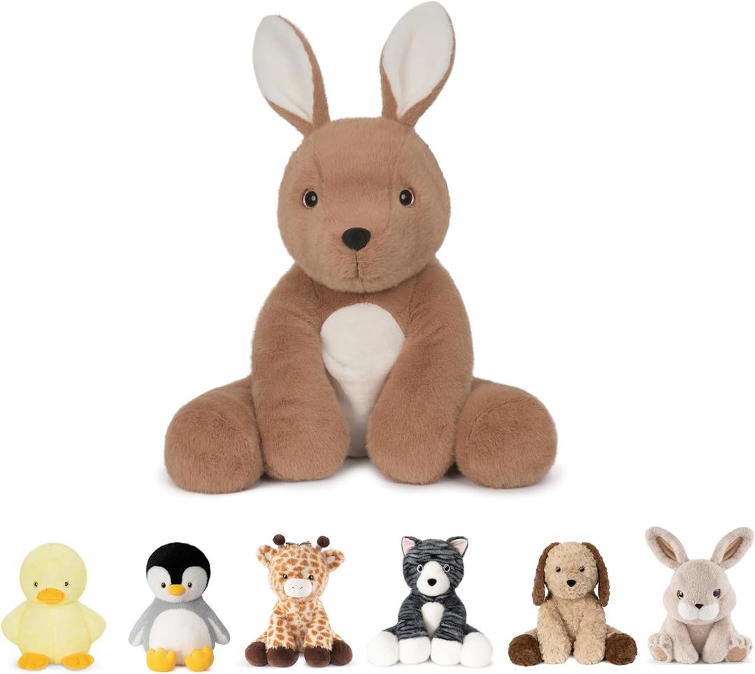 Niuniu Daddy 14" | 3.5 Pound Weighted Kangaroo Stuffed Animal for Boys Girls, Cute Stuffed Kangaroo Plush Toys for Kids Adults, Pillowfort Body Pillow Plush for Presents Birthday Christmas Holiday