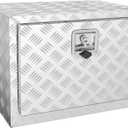 VEVOR Underbody Truck Box, 24"17"18" Pickup Storage Box, Heavy Duty Aluminum Diamond Plate Tool Box with Lock and Keys, Waterproof Trailer Storage Box with T-Handle Latch for Truck, Van, Trailer (Silver)