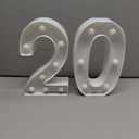 20th Birthday Decoration LED Light up Numbers, Birthday Number Sign Light for Birthday Party Decoration Night Lit Anniversary Background Home Decoration Party (Number 20, White)