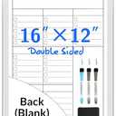 LUCYCAZ Magnetic Dry Erase Board for Wall, 16" x 12" Double-Sided Whiteboard, Sliver Aluminum Frame Weekly Calendar Small White Board for Office, Home, Kitchen, Pack of 2