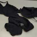 SweatyRocks Women's Bikini Sets for Women Textured Push Up Bathing Suits 2 Piece Swimsuit (Black, X-Large)