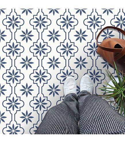 MORCART 7.87" x 7.87" Peel and Stick Floor Tile, 20 PCS Self-Adhesive DIY Vinyl Flooring for Renters, Removable and Waterproof Tile Sticker for Bathroom, Kitchen, Staircase