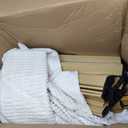 Novabright 20 Pcs Boho Picnic Kit Folding Picnic Table 59'' x 20.5'' Extra Large Outdoor Boho Blanket 91'' x 71'' Beige White Table Runner 12 Pillow Cover Woven Cotton Oversize Washable for Wedding