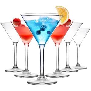 ZOMUIA Plastic Martini Glasses Set of 6, 10 oz Reusable Plastic Cocktail Glasses with Stem, Unbreakable Martini Glasses for Bar, Margarita, Whiskey, Tequila, Party, Poolside, Outdoors and More