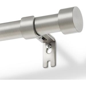 Zeerobee Curtain Rods for Windows, Brushed Nickel Curtain Rod, Adjustable 1 Inch Heavy Duty Outdoor/Indoor Modern Drapery Pole, 32"-120"