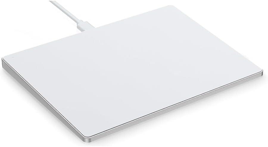 Wired touchpad supports multi gesture control, Aluminum alloy casing and glass panel Trackpad Mouse with Multi-Touch Navigation for Windows 10/11/Linux/fedora 43 Laptop PC Notebook Computer (silver)