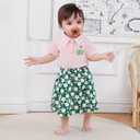 Toddler Girl Golf Outfit Short Sleeve Hole in One Polo Shirt and Golf Print Mini Skirt Set, 18-24mos