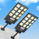 JAYNLT Solar Lights for Outside, 5 Lighting Modes Solar Flood Security Light with Motion Sensor & Dusk to Dawn&Remote, 6500K Street Lamps for Yard Garden,Shop - 2PACK