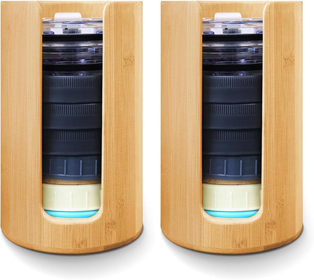 Wide Mouth Mason Jar Lid Organizer- Leak-Proof and Space-Saving (2pcs)