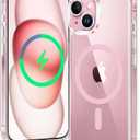 FNTCASE for iPhone 15 Case: for iPhone 14 Case | Support Magnetic Charging Military Grade Drop Protection Anti Yellowing | Rugged Sturdy Shockproof Protective Cell Phone Cover - 6.1 inch (Pink) (for iPhone 15 and iPhone 14 (6.1 inch))