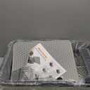 Cat Litter Box Stainless Steel Enclosure, Comfortable Space for Large Cats and Kittens, Easy to Clean Smooth Surface, Durable Metal Build with Cover, Litter Pad, Footboard and Shovel (Dark Gray)