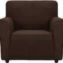 ZNSAYOTX Super Stretch Chair Slipcover Universal Sofa Chair Covers for Living Room Dogs Pet Furniture Protector Spandex Armchair Slipcovers with Anti Slip Foam Sticks (Coffee, Chair) (Small (30"-47"))