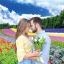 7x5ft Spring Scenery Backdrop Colorful Flowers Field Blooming Floral Forest Photography Background Nature Scenery Theme Decorations Room Decor Kids Adults Portraits Banner Photo Studio Props