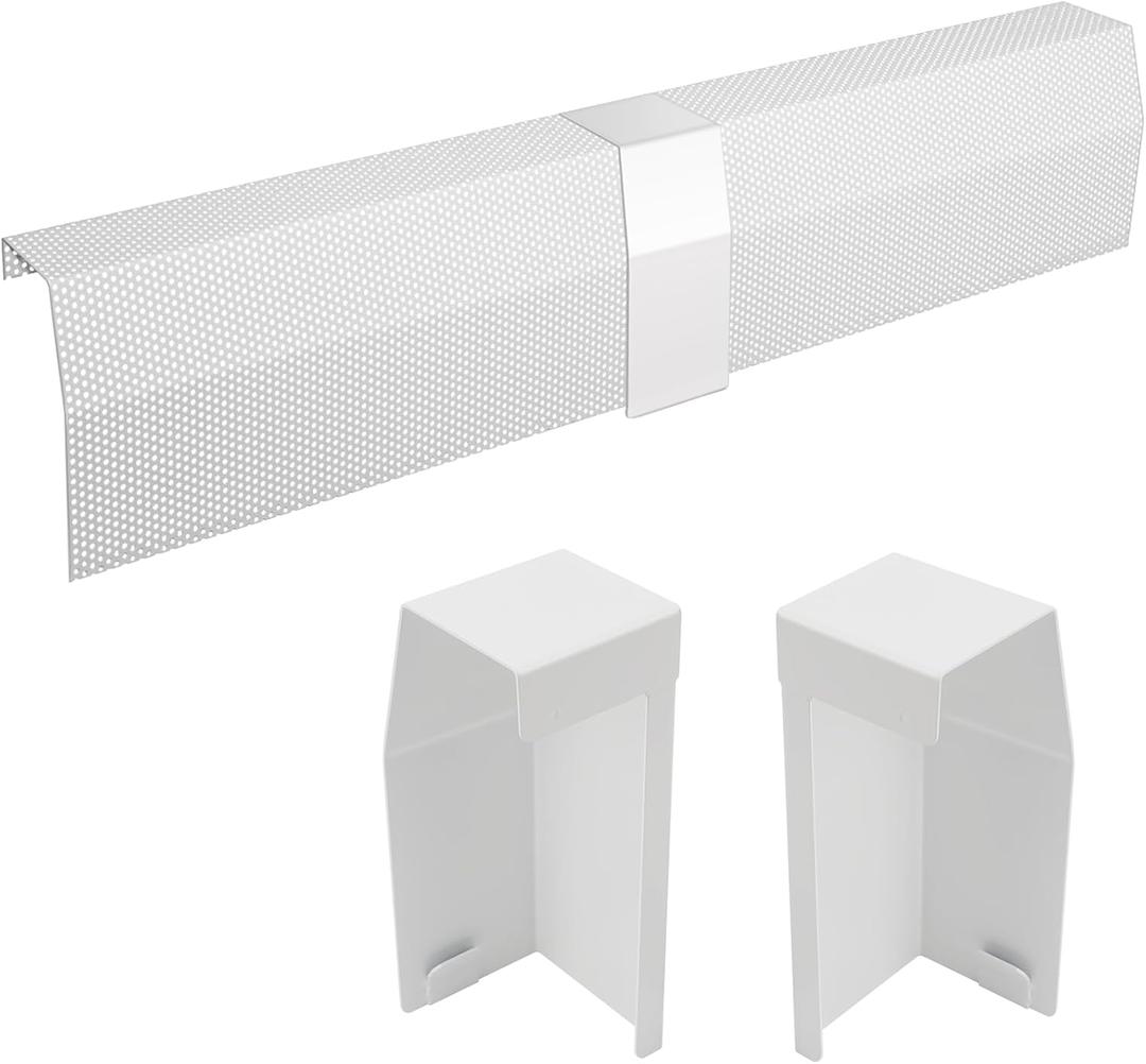 4ft Steel Easy Slip-On Baseboard Heater Cover with End Caps for Bathroom & Hydronic System for Replacing Old Cover, White 4ft Steel Easy Slip-On Baseboard Heater Cover with End Caps for Bathroom & Hydronic System for Replacing Old Cover, White